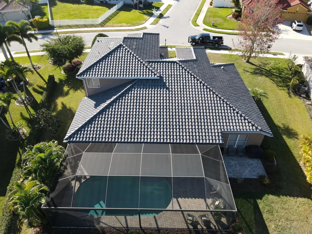 Tile roof replacement on Western Pine Circle, Sarasota, Florida